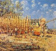 Childe Hassam Building a Schooner, Provincetown oil painting